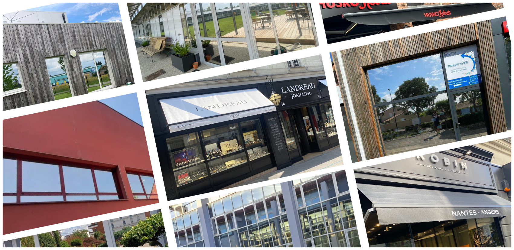 Exemples de films solaires et de stores bannes réalisés par nos agences PANO.
